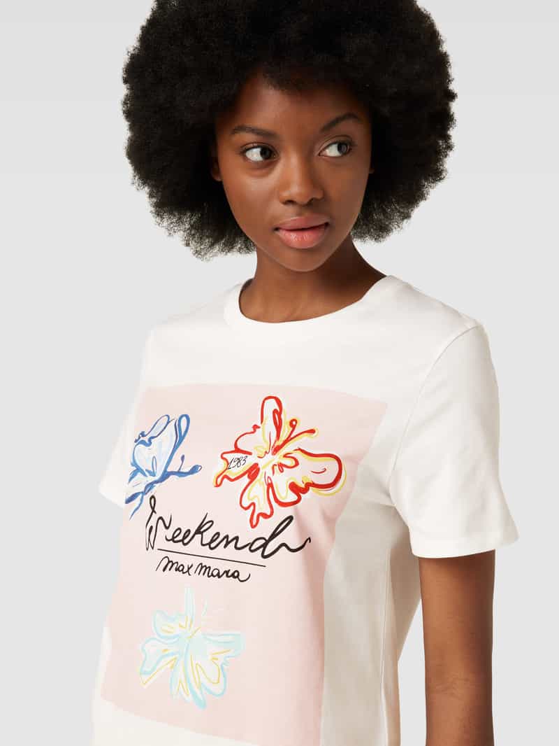 Weekend Max Mara T-shirt met label- en motiefprint model 'YEN'