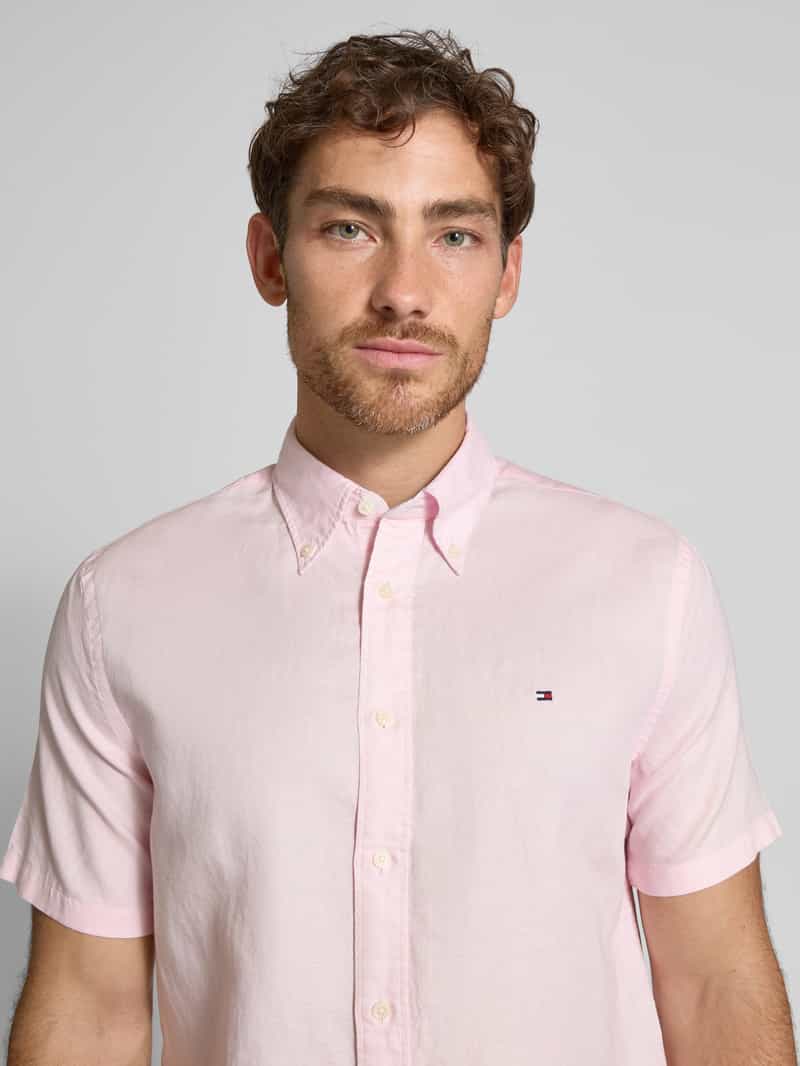 Tommy Hilfiger Regular fit vrijetijdsoverhemd van een mix van katoen en linnen