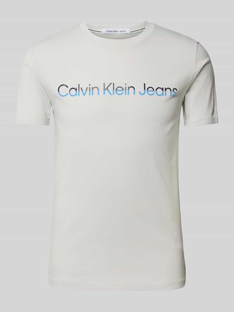 Calvin Klein Jeans T-shirt met labelprint model 'MIXED INSTITUTIONAL'