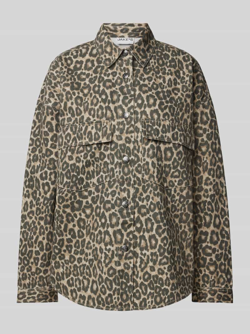 Jake*s Casual Oversized overhemdblouse met borstzakken