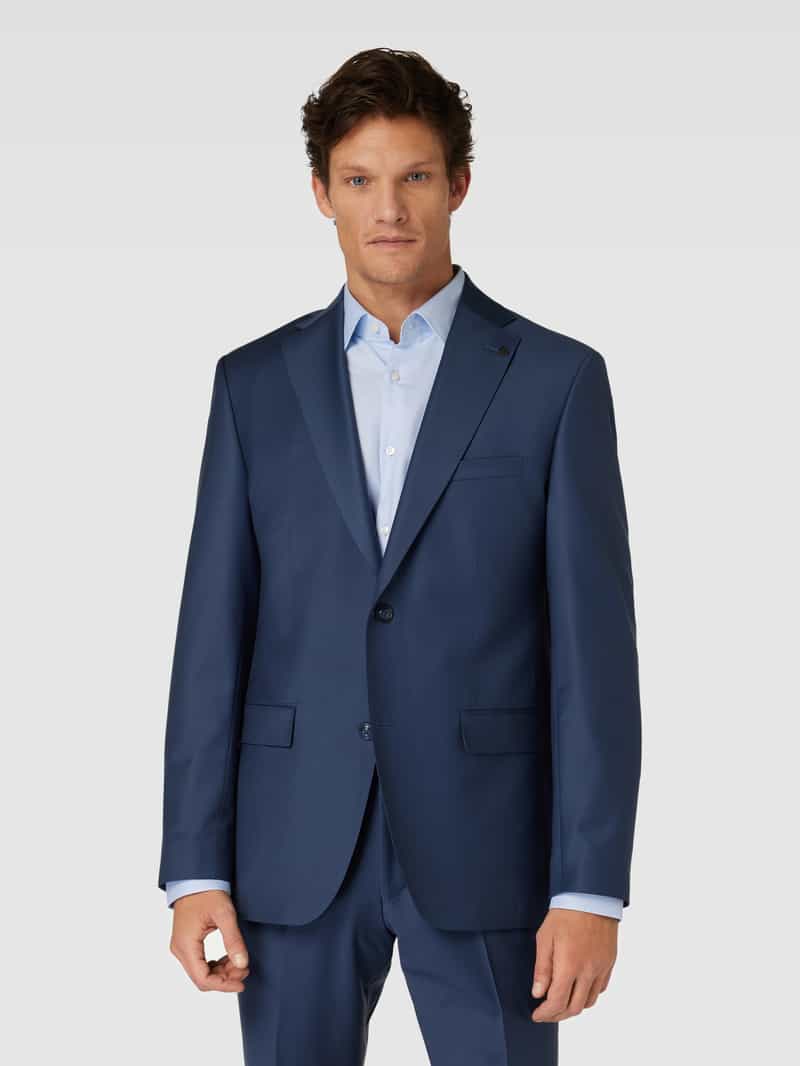 Slim fit -knoops colbert van merinowol in koningsblauw Roy Robson