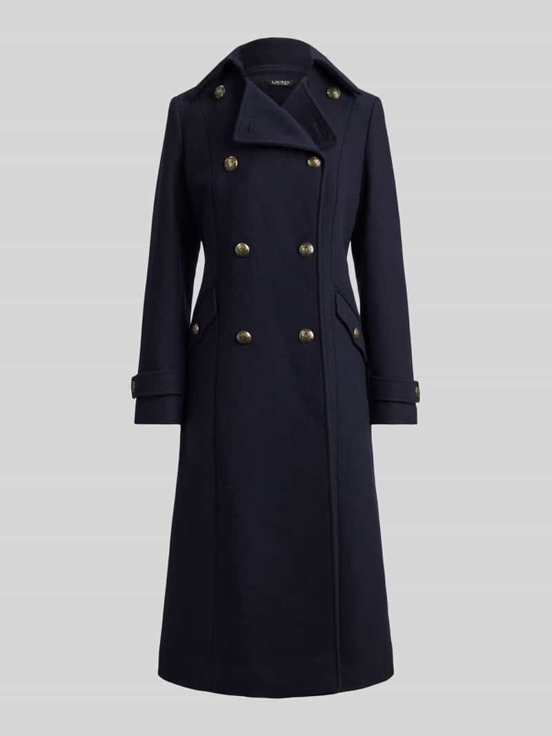 Lauren Ralph Lauren Lange wollen jas met goudkleurige sierknopen