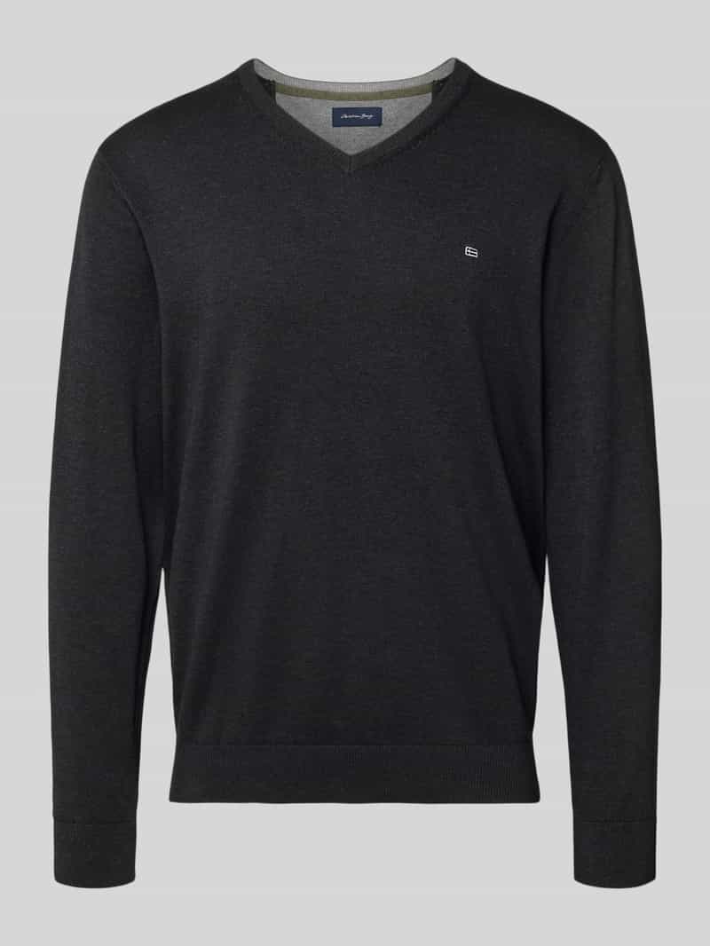 Gebreide pullover met V-hals