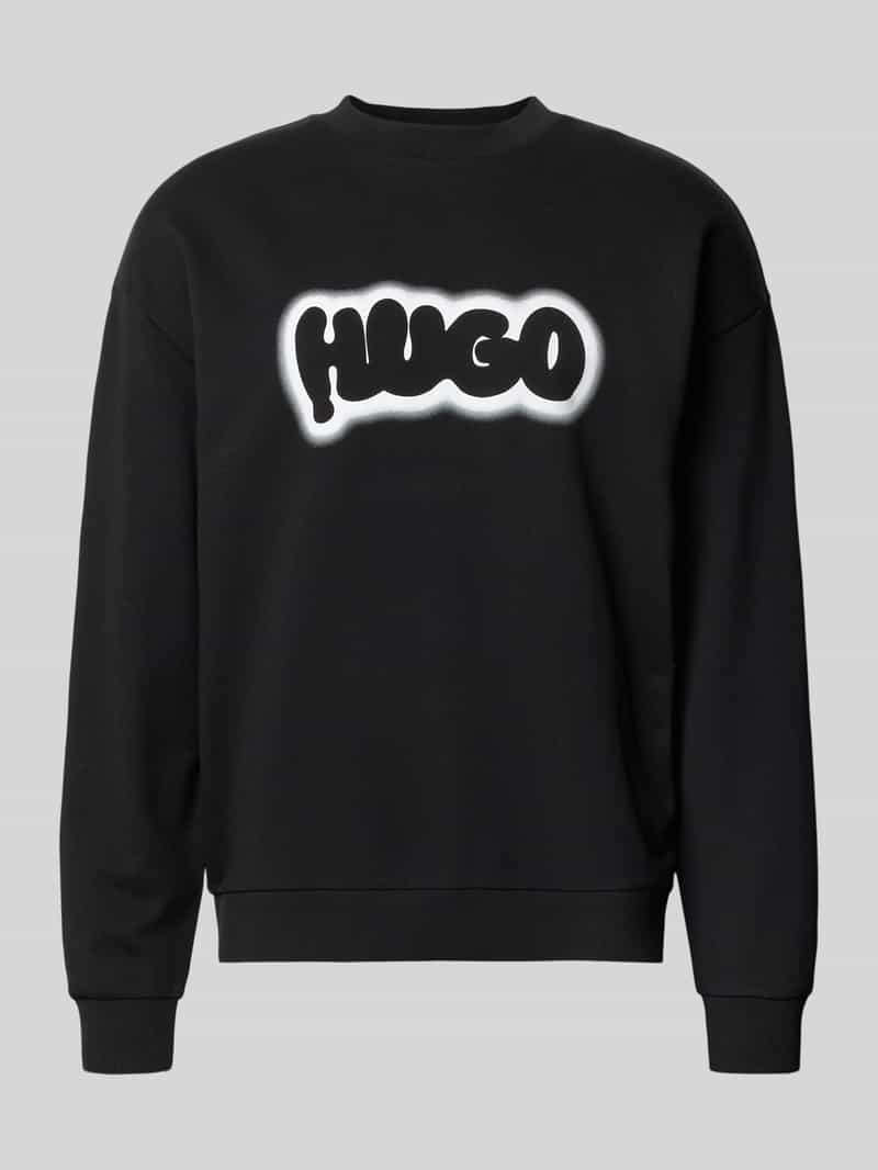 Hugo Blue Regular fit sweatshirt van puur katoen model 'NEWIREX'