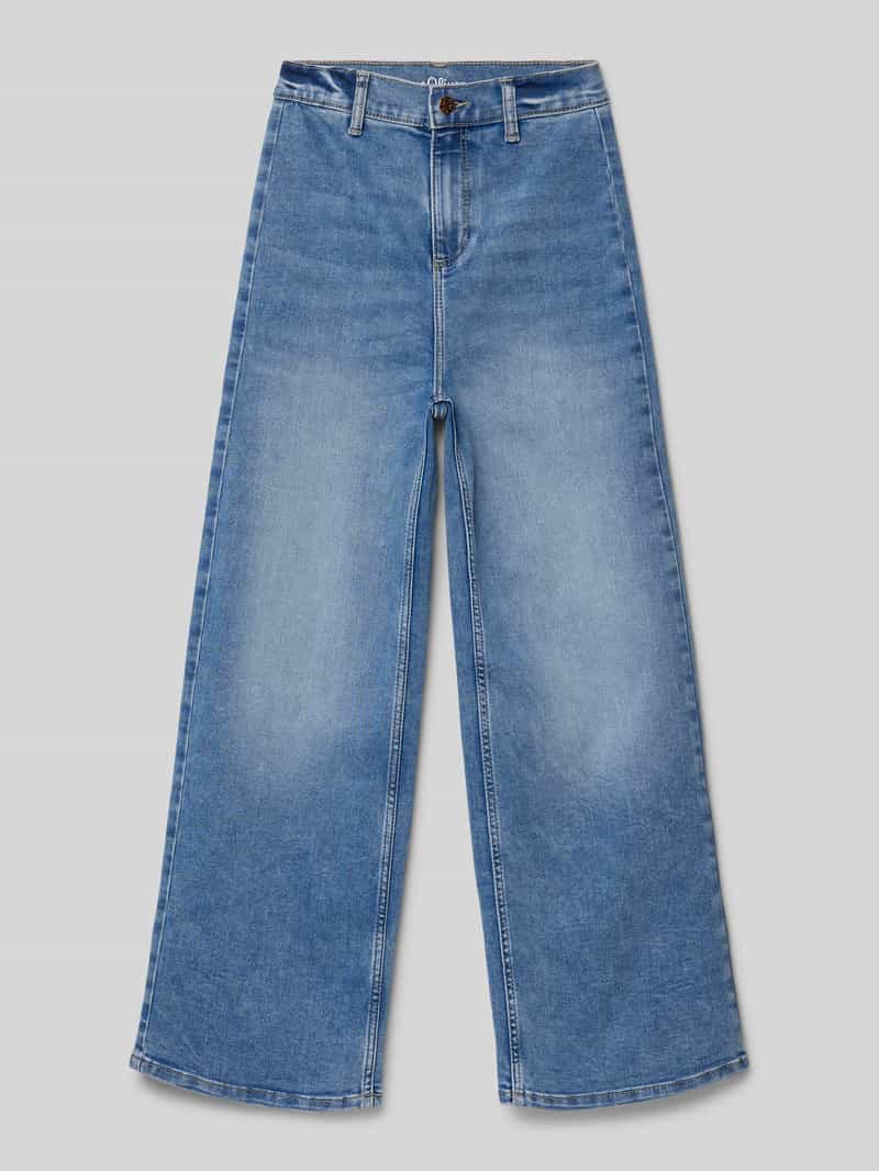 s.Oliver RED LABEL Regular fit super high rise jeans met wijde pijpen