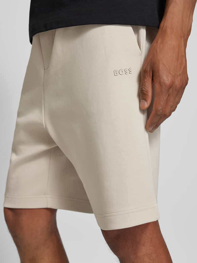 BOSS Green Regular fit sweatshorts met gestileerde steekzak model 'Headlo'