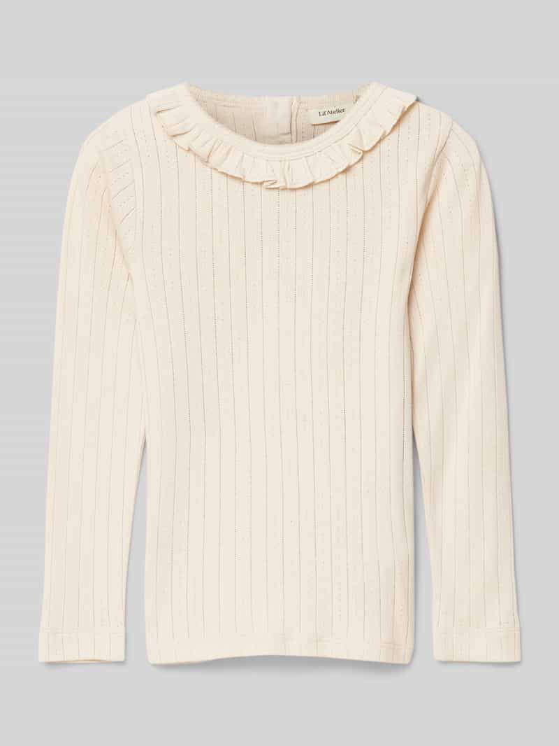 Lil Atelier Shirt met lange mouwen en volantkraag