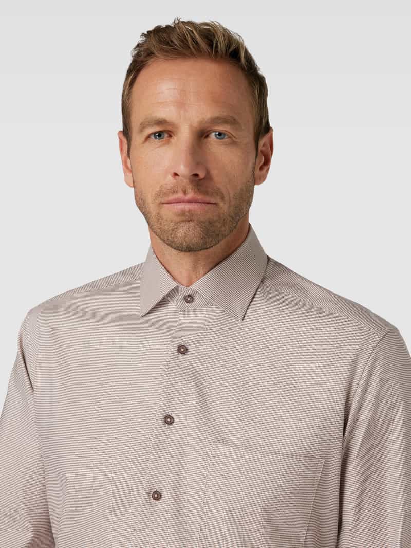 Eterna Comfort fit zakelijk overhemd met effen structuur