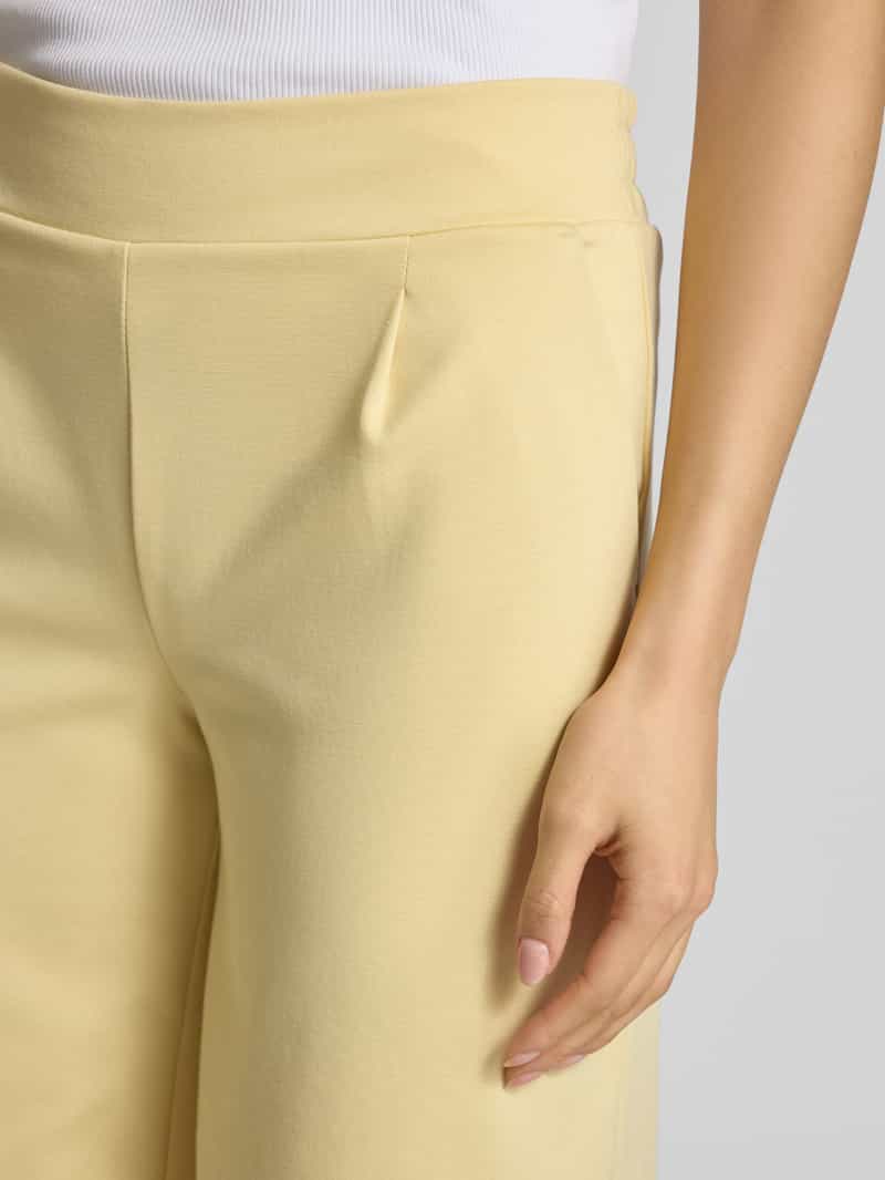Ichi Wide leg stoffen broek met bandplooien model 'KATE Long'