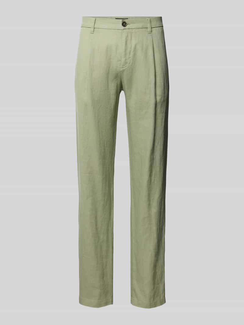 Marc O'Polo Tapered linnen broek met bandplooi model 'OSBY JOGGER'