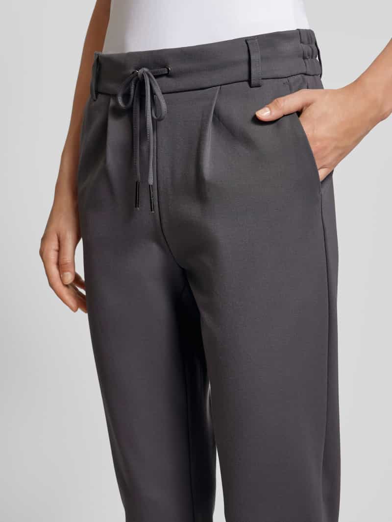 Only Slim fit bandplooibroek met tunnelkoord model 'POPTRASH LIFE EASY'