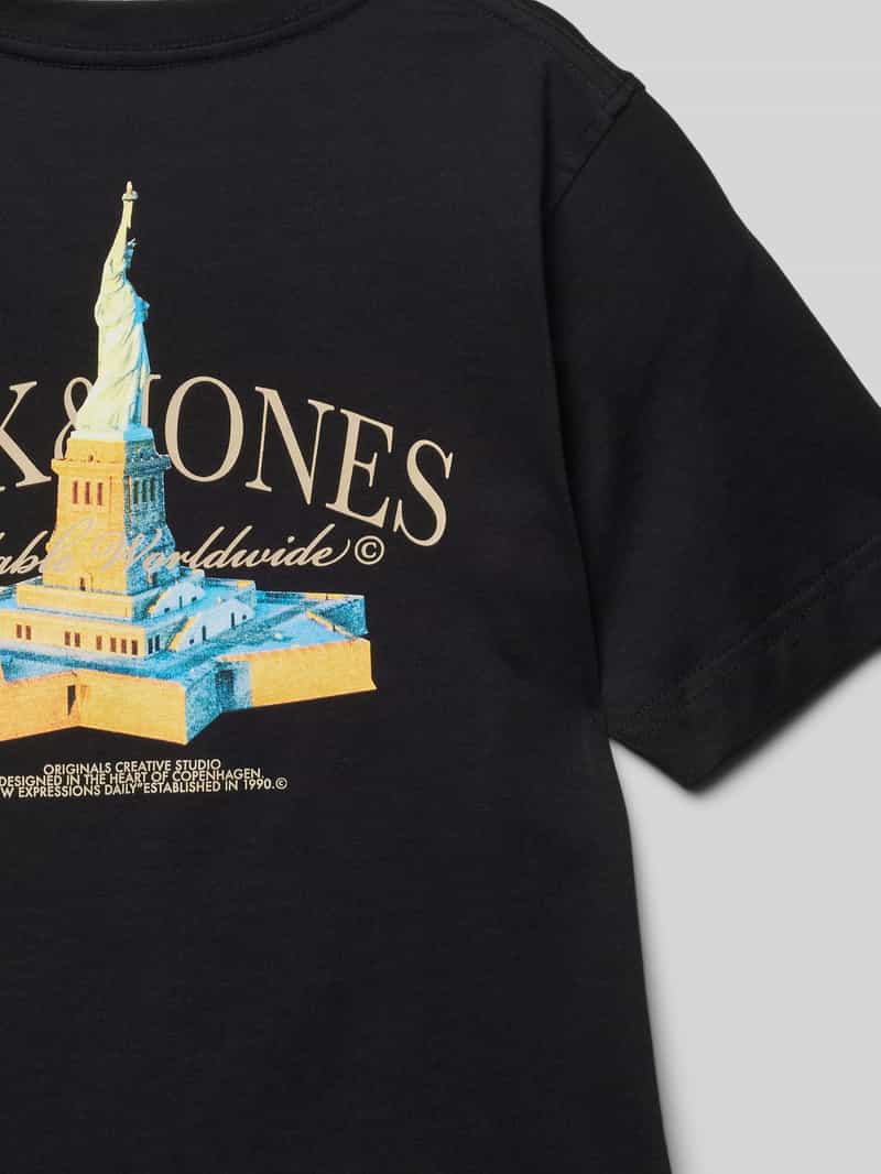jack & jones T-shirt met labelprint model 'BOSTON PHOTO'