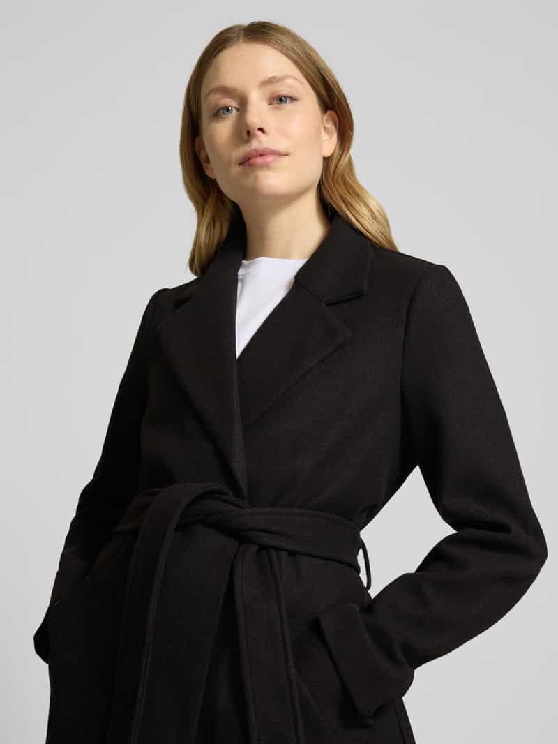 Vero Moda Regular fit lange jas met strikceintuur model 'FORTUNEAYA'