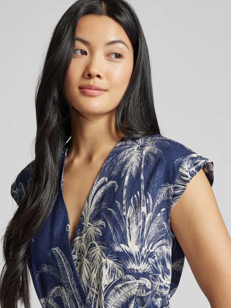 Marella Getailleerde midi-jurk van een mix van linnen en viscose model 'ALINE'