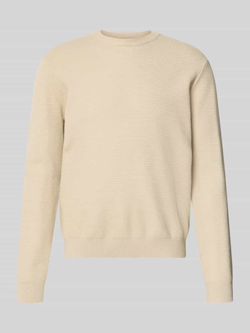 Only & Sons Gebreide pullover van viscosemix met jacquardstructuur en ronde hals