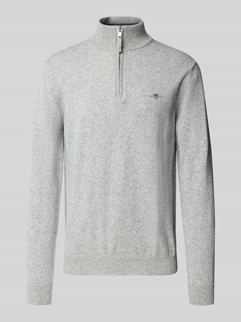 Gant Trui Soft Superfine Italian Lambswool Half Zip Grijs Melange / male