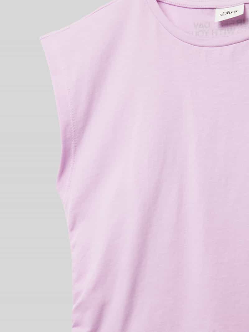 s.Oliver RED LABEL Shaped fit korte top van zuiver katoen met tekstprint