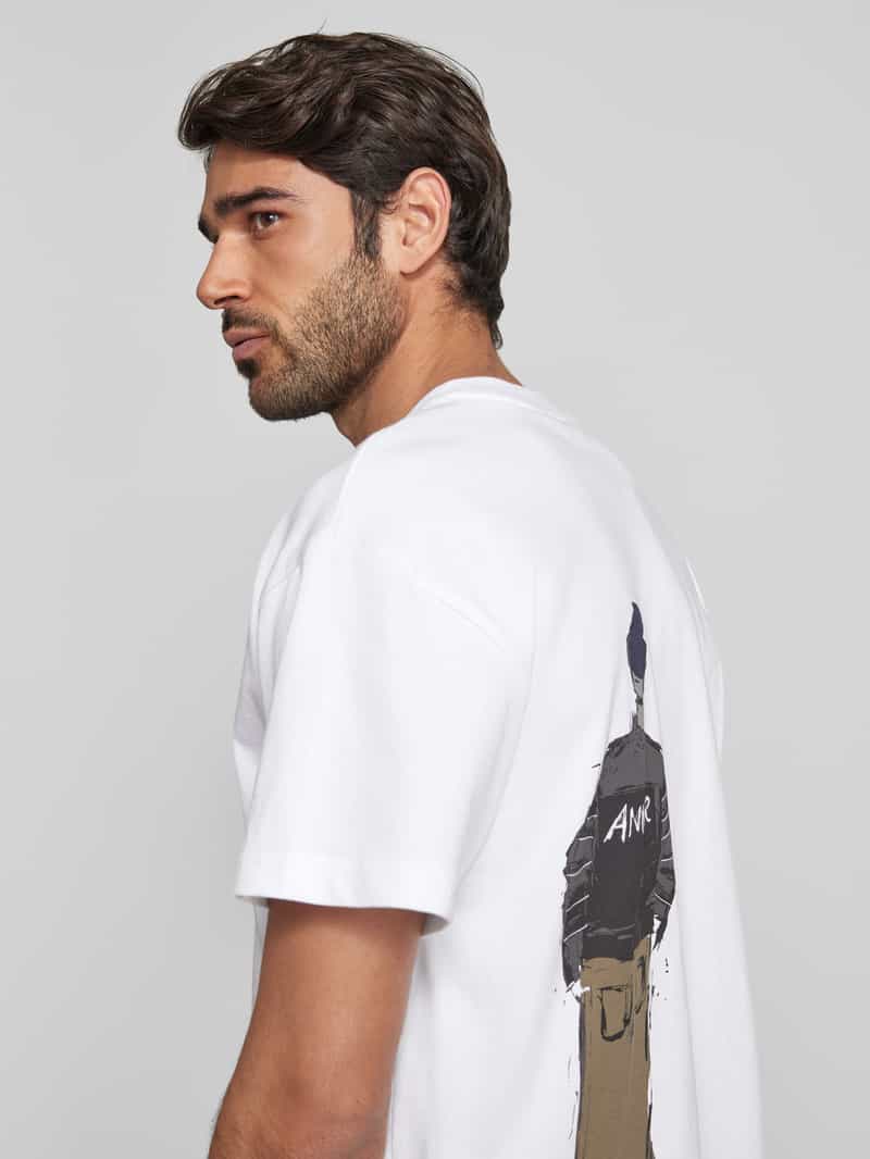 ANNARR T-shirt met labelprint model 'RAVI'