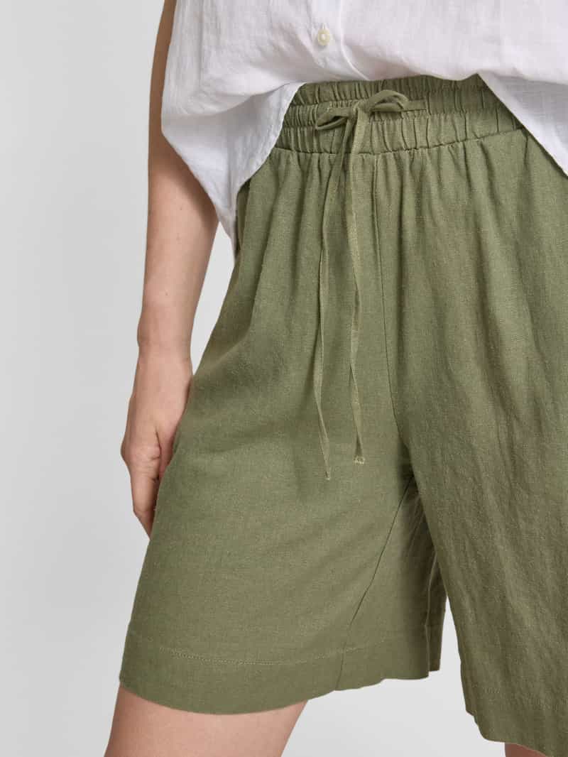 FREE QUENT Relaxed fit linnen bermuda met tunnelkoord model 'Lava'