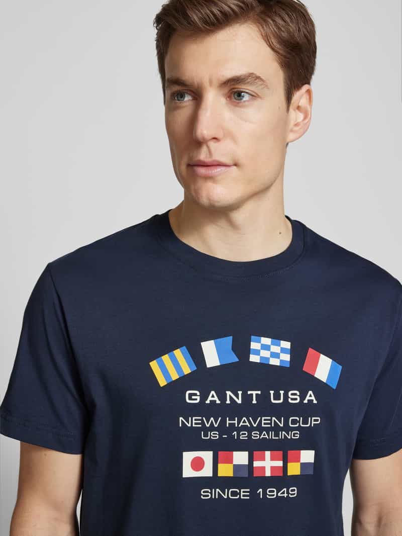 Gant T-shirt met labeldetails