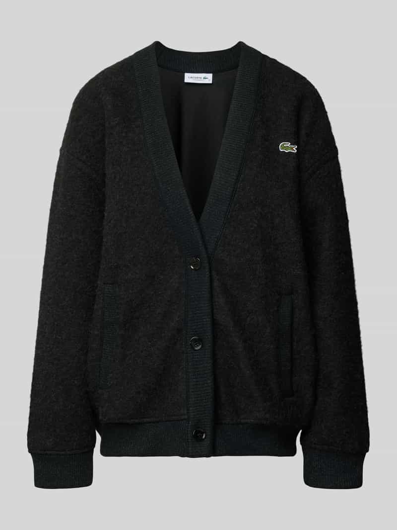 Lacoste cardigan met logopatch