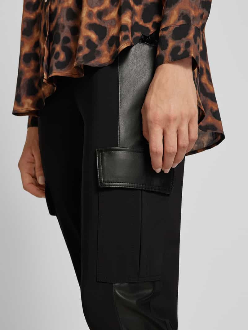 Marc Cain Slim fit stoffen broek met ritszakken