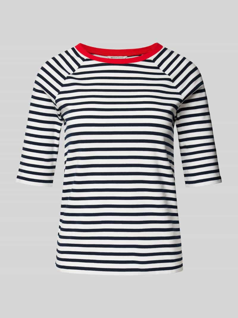 Tom Tailor Denim Regular fit T-shirt van puur katoen met streeppatroon