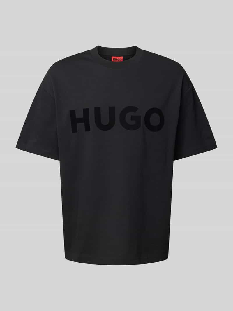 HUGO T-shirt met labelprint, model 'Dinkee'