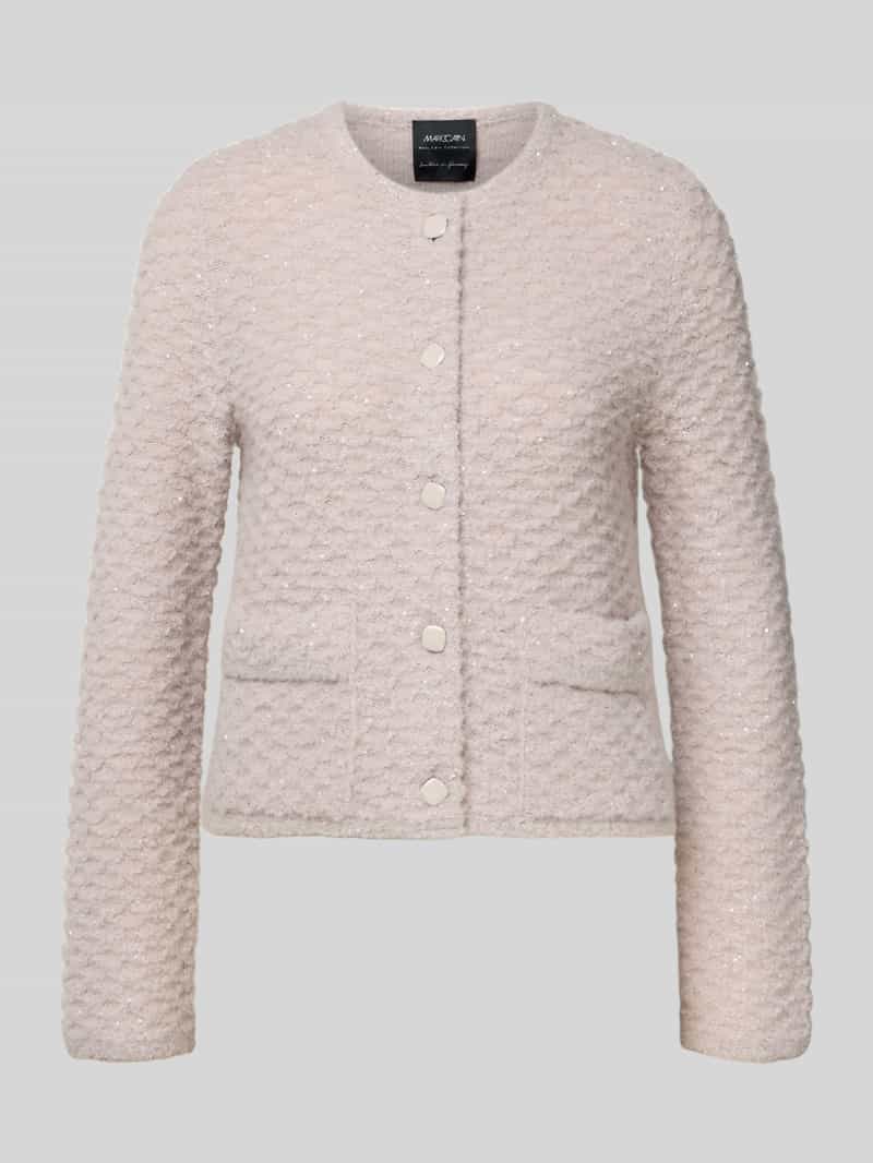 Marc Cain Cardigan met ronde hals en opgestikte zakken