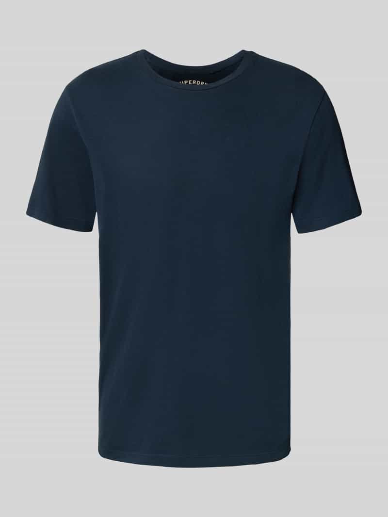 Superdry T-shirt met geribde ronde hals