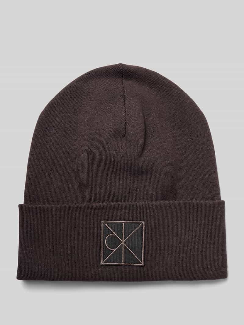 CK Calvin Klein Muts van viscosemix met logopatch model 'Bea'