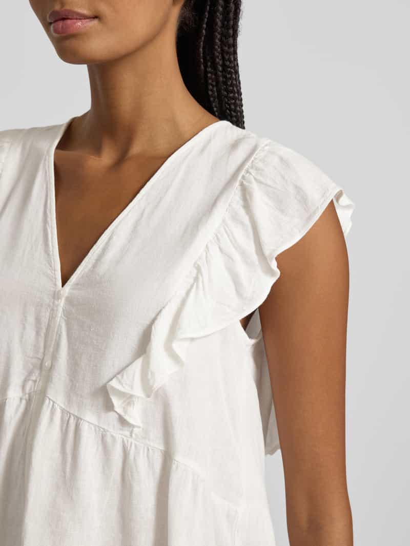 Only Loose fit blouse van een mix van viscose en linnen model 'RIAN FLORENCE'