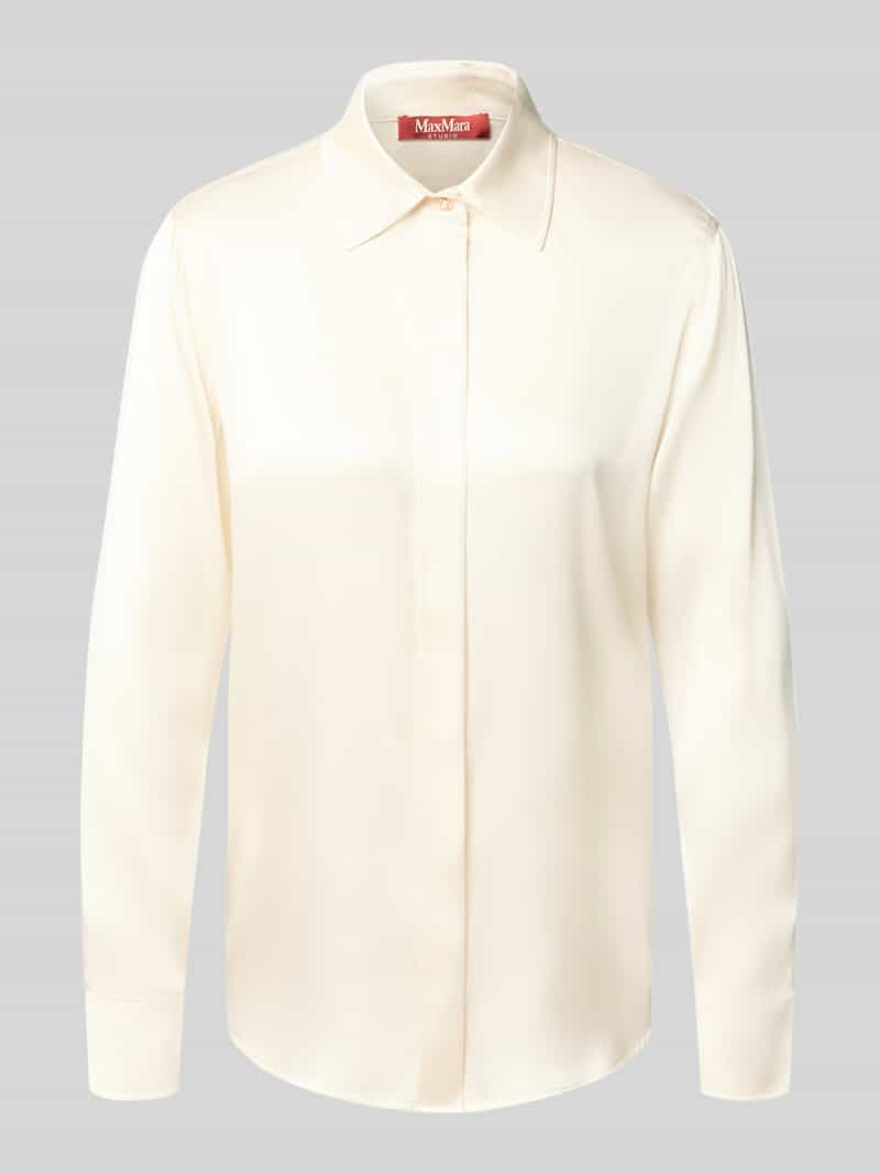 Max Mara Studio Regular fit blouse met lange mouwen van zijdemix model 'XERO'
