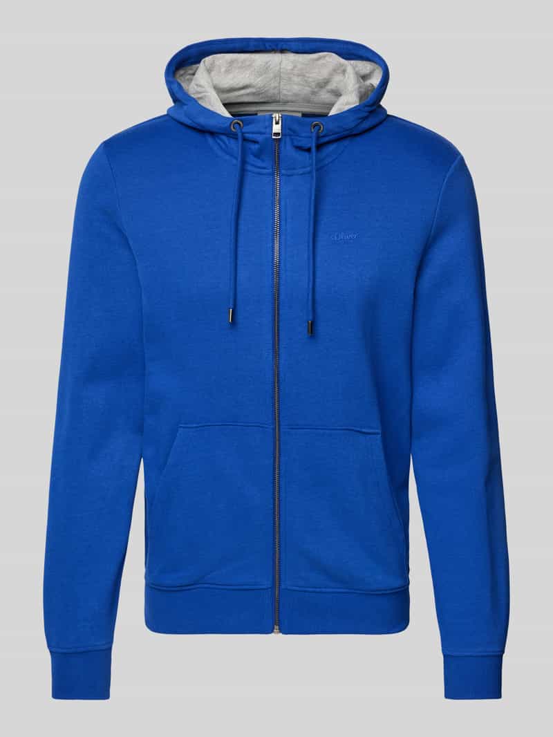 s.Oliver RED LABEL Regular fit sweatjack van katoenmix met rubberen labelopschrift