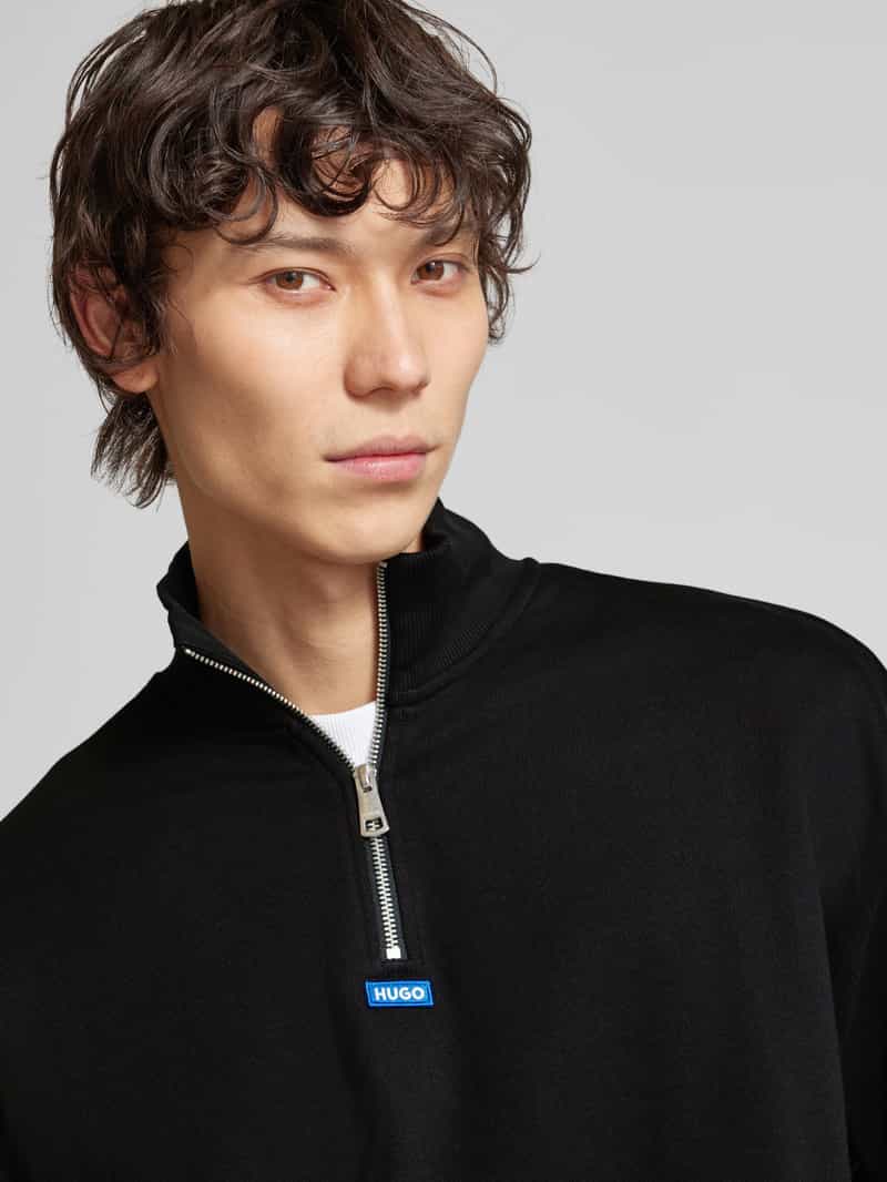 Hugo Blue Sweatshirt met schipperskraag model 'Neeler'