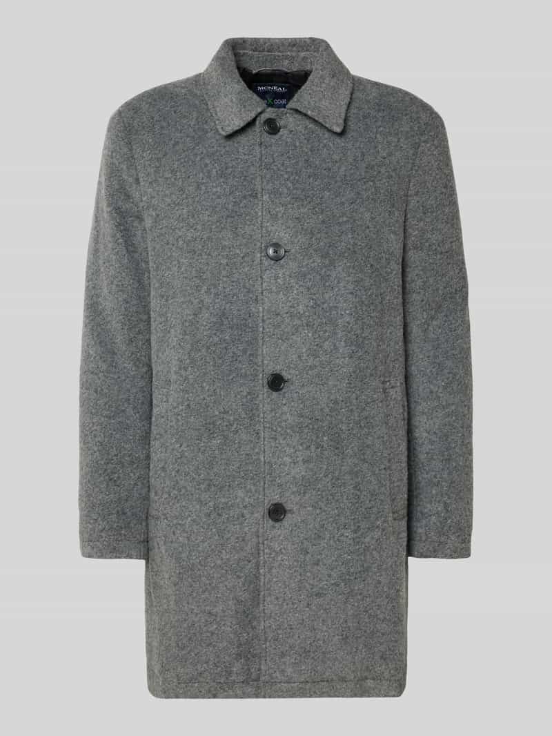 MCNEAL Lange jas met platte kraag en knoopsluiting