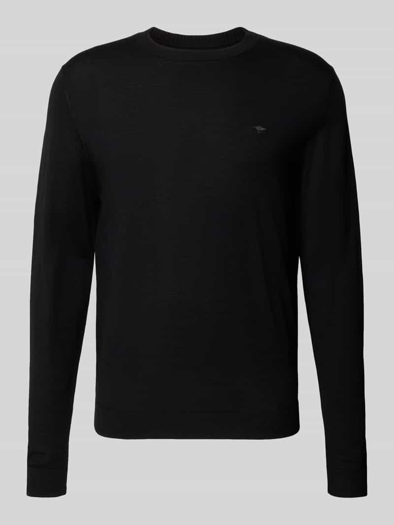 FYNCH-HATTON Gebreide pullover van wol met ronde hals