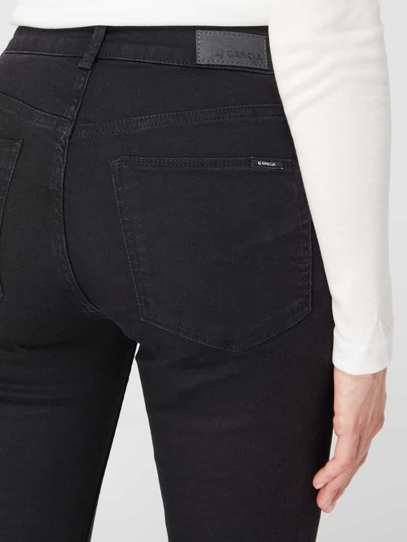 Garcia Curved slim fit high waist jeans met stretch model 'Caro'