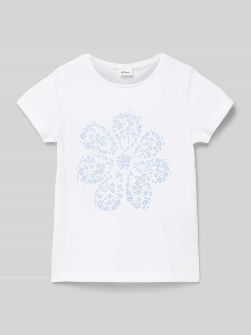 s.Oliver RED LABEL Regular fit T-shirt van puur katoen met glitterprint