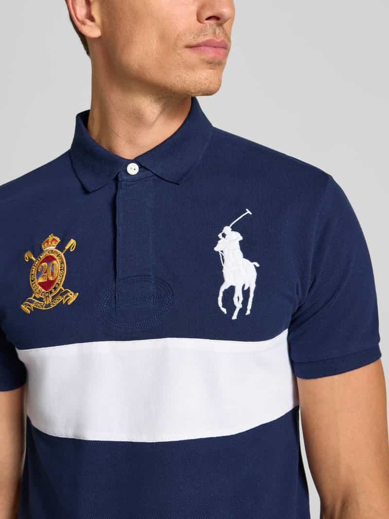 Polo Ralph Lauren Custom slim fit poloshirt met blinde knoopsluiting