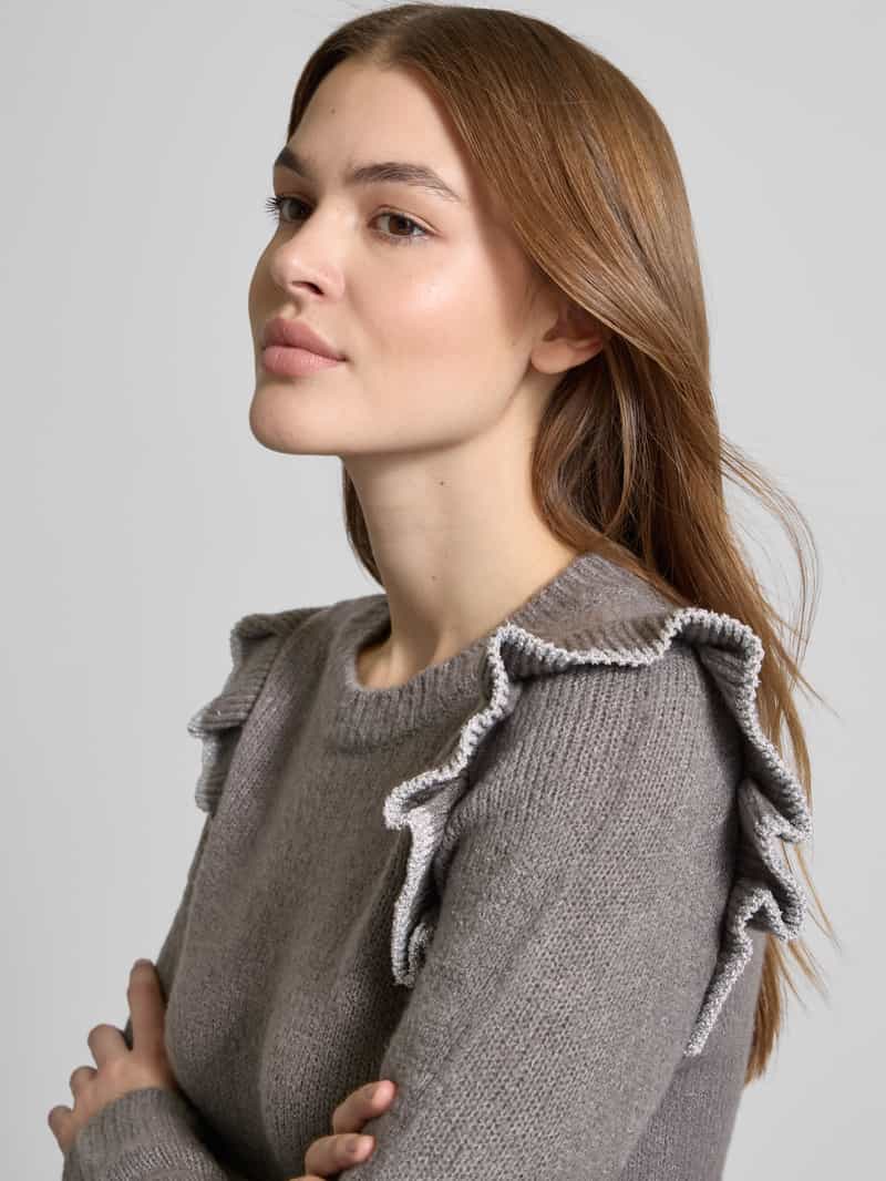 Vila Gebreide pullover met ruches model 'NANZYL'