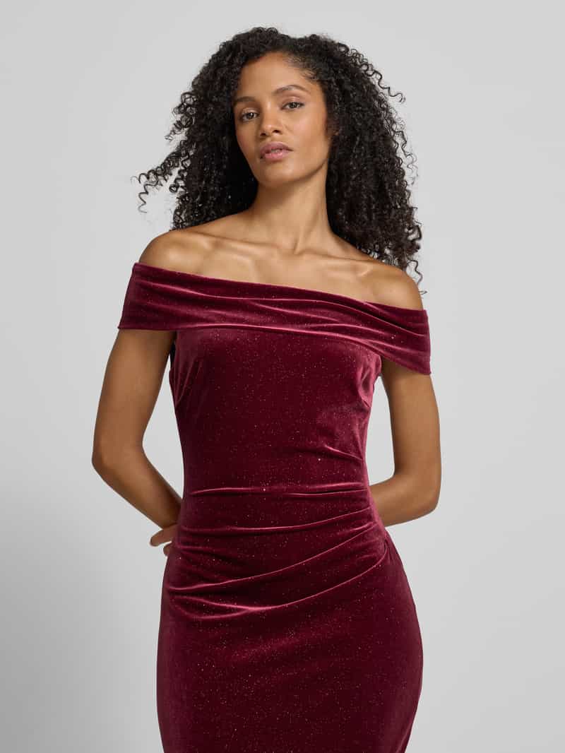 Christian Berg Cocktail Avondjurk met off shoulder-design