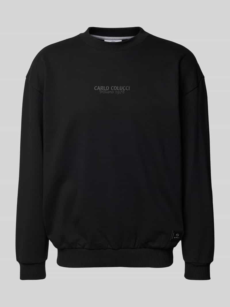 carlo colucci Sweatshirt met labelprint en -badge