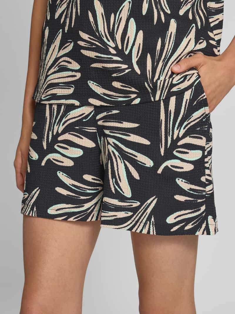 Tom Tailor Denim Korte relaxed fit broek met structuurmotief