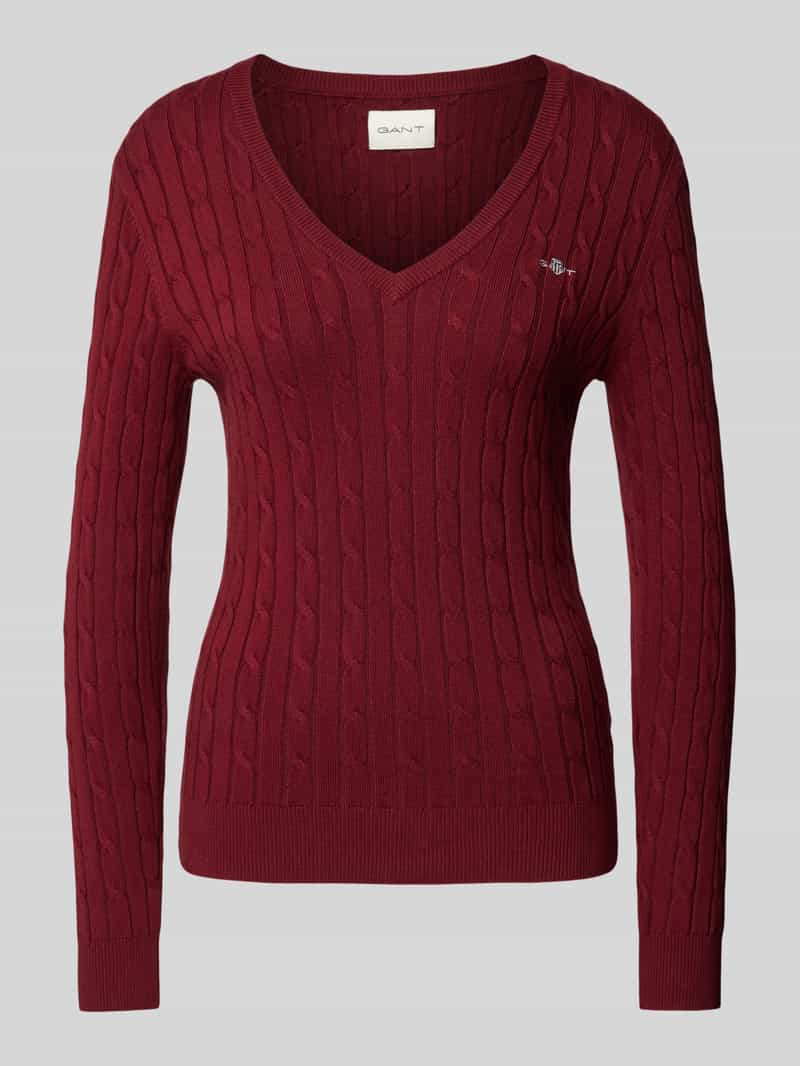 Gant Gebreide pullover met labelstitching