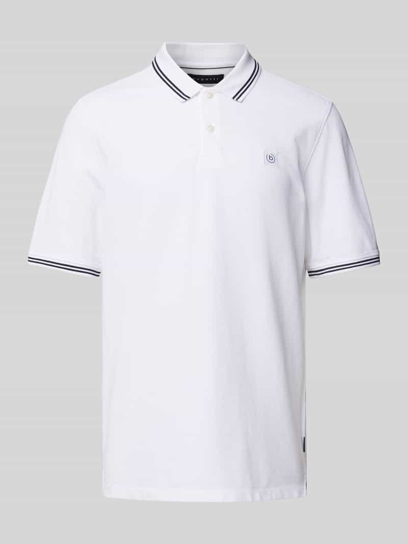 Bugatti Poloshirt met contrastgarnering