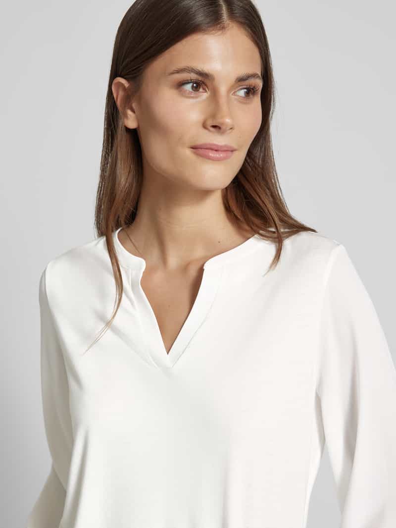 comma Shirt met lange mouwen en tuniekkraag