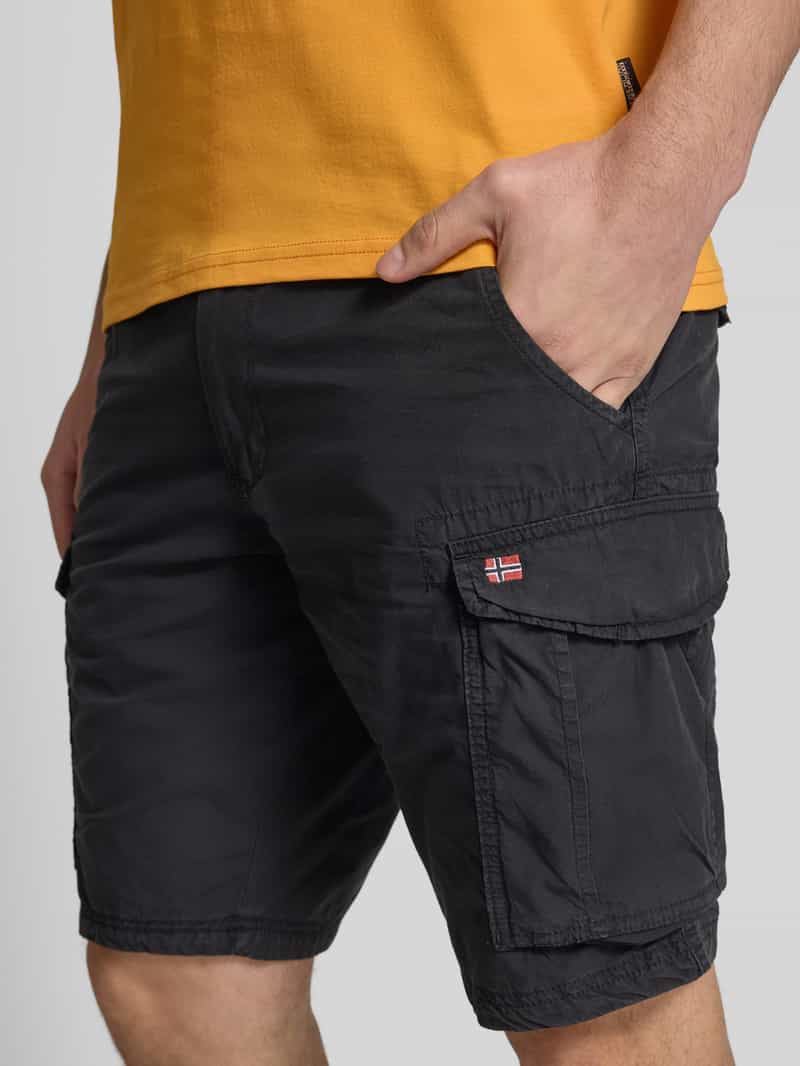 Napapijri Loose fit korte cargobroek met logostitching model 'NOTO 2.0'