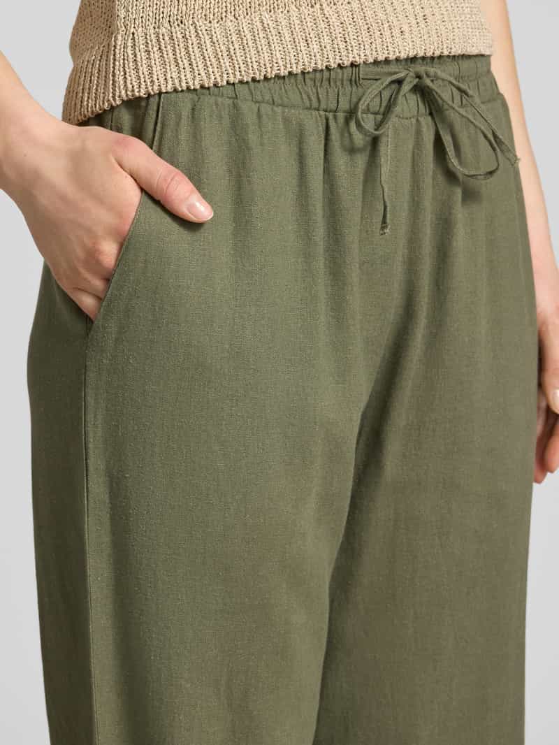 FREE QUENT Straight leg linnen broek met steekzakken model 'Lavea'