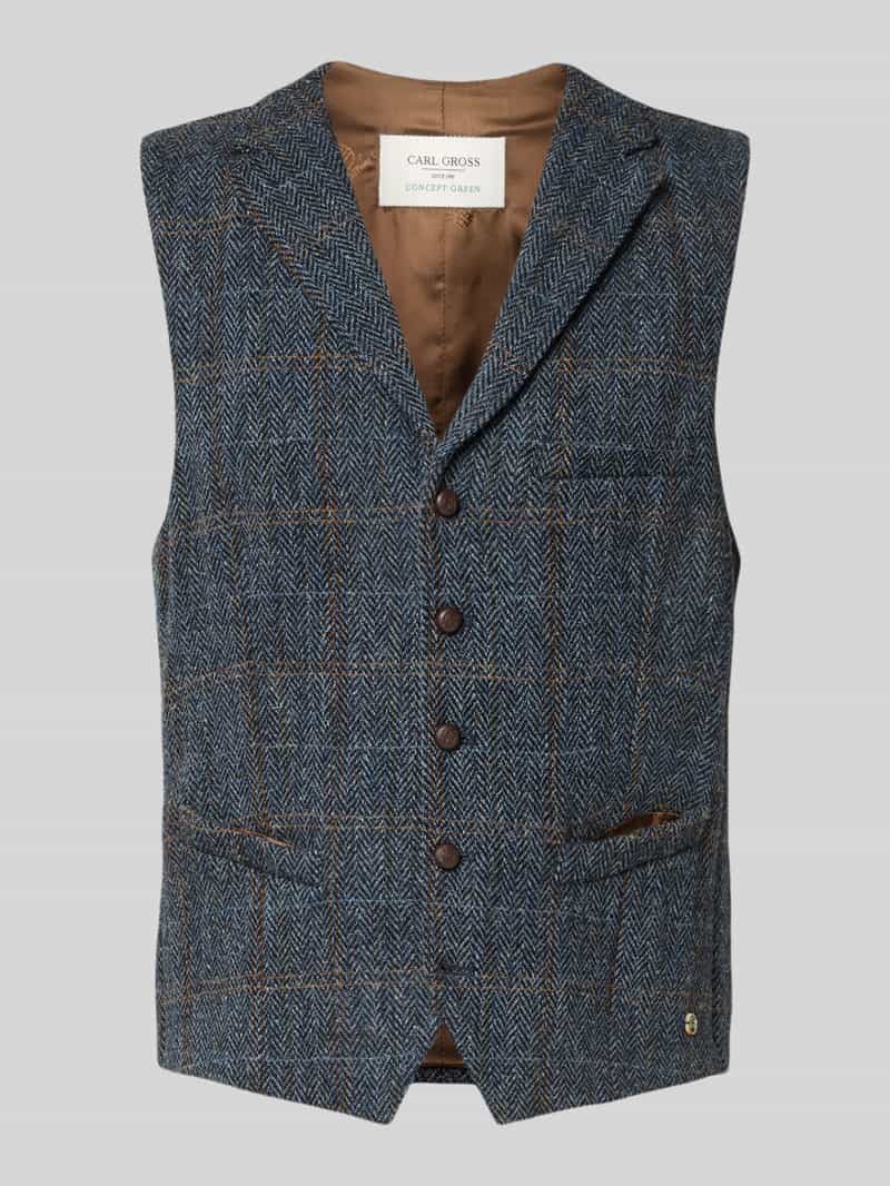 Carl gross Bodywarmer van scheerwol met paspelzak op de borst model 'Warner'